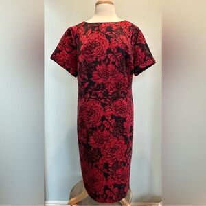 Adrianna Papell Navy floral print shift dress size 22 W